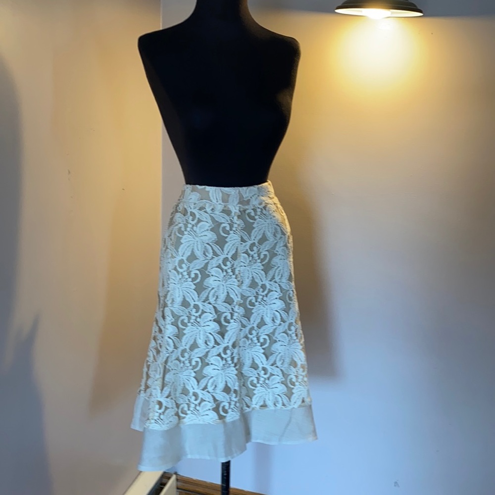 Nice+Zoe Lace Overlay Skirt